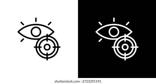 Folha De Ícones De Visão Em Preto-E-Branco