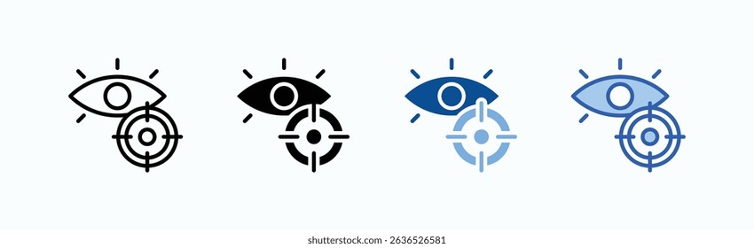 Vision Icon Sheet Multiple Style Collection Isolated Vector