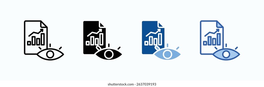 Vision Icon Sheet Multiple Style Collection Isolated Vector