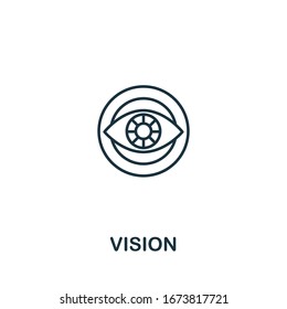 Vision icon from teamwork collection. Simple line element Vision symbol for templates, web design and infographics