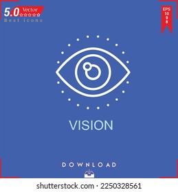 VISION icon vector . Business marketing management, VISION icons , simple, isolated, application , logo, flat icon for website design or mobile applications, 
UI  UX design Editable stroke. EPS10