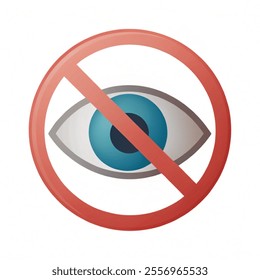 Vision icon vector. Eye and no view icon. illustration vector and white background.