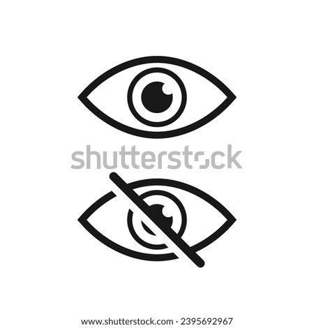 Vision icon vector. Eye and no view icon vector illustration