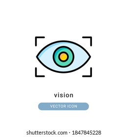 vision icon vector illustration. vision icon lineal color design.