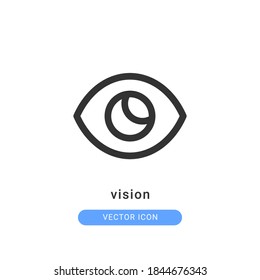 ilustración vectorial de icono de visión. diseño de esquema de icono de visión.