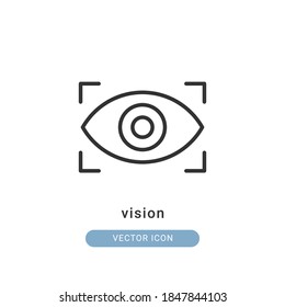 ilustración vectorial de icono de visión. diseño de esquema de icono de visión.