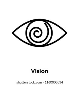 Vision icon vector isolated on white background, Vision transparent sign , line or linear sign, element design in outline style