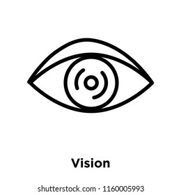 Vision icon vector isolated on white background, Vision transparent sign , line or linear sign, element design in outline style