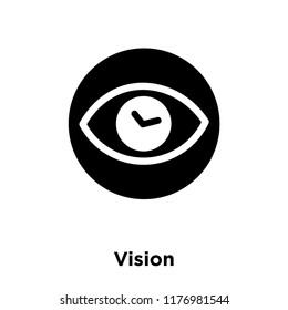 Vision icon vector isolated on white background, logo concept of Vision sign on transparent background, filled black symbol