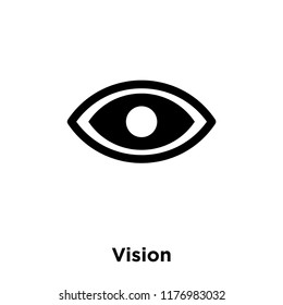 Vision icon vector isolated on white background, logo concept of Vision sign on transparent background, filled black symbol