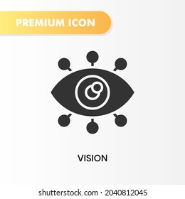 icono de visión para tu diseño de sitio web, logotipo, aplicación, interfaz de usuario. Ilustración gráfica vectorial y trazo editable. diseño de glifos de icono de visión.