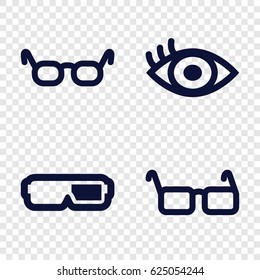 Vision icons set. set of 4 vision filled icons such as eye, glasses