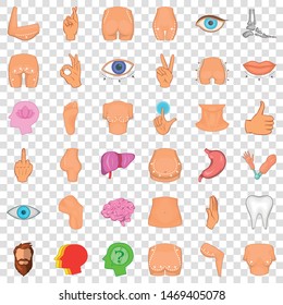 Vision icons set. Cartoon style of 36 vision vector icons for web for any design