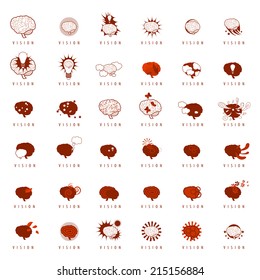 Vision Icons Set - Isolated On White Background - Vector Illustration, Graphic Design Editable For Your Design