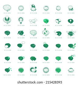 Vision Icons Set - Isolated On White Background - Vector Illustration, Graphic Design Editable For Your Design