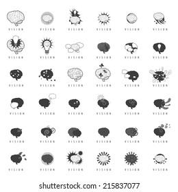Vision Icons Set - Isolated On White Background - Vector Illustration, Graphic Design Editable For Your Design