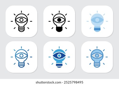 Iconos de la visión con diversos estilos del diseño