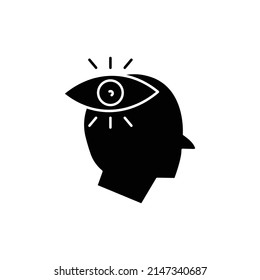 Vision idea icon. head with vision. glyph icon style. suitable for Web page templates. business website icon. simple design editable. Design template vector