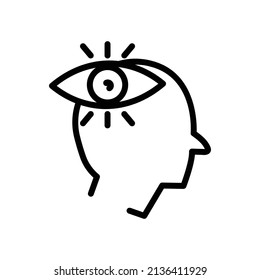 Vision idea icon. head with vision. line icon style. suitable for Web page templates. business website icon. simple design editable. Design template vector