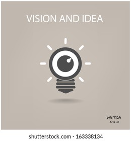 vision and ideas sign,eye icon,light bulb symbol ,business concept.vector illustration 