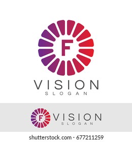 vision initial Letter F Logo design