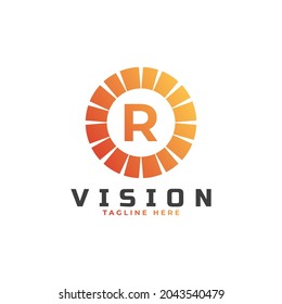 vision Initial Letter R Logo Design Template Element