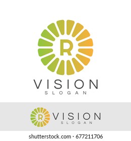 vision initial Letter R Logo design