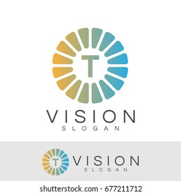 vision initial Letter T Logo design