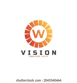 elemento de plantilla de diseño del logotipo W de la carta inicial de visión