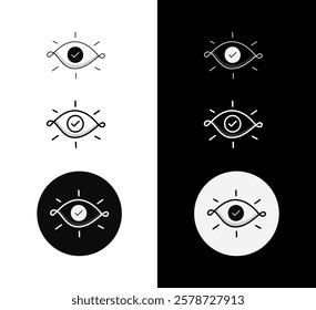 Vision and Insight Icon – Monoline Custom Hand-Drawn Style with Editable Stroke. Strategic Thinking and Future Planning Illustration.