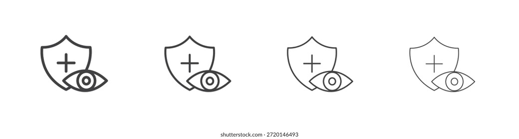 Visão ícone de seguro conceito Pictograma Linear. Ilustração de elemento simples.