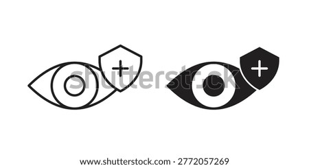 Vision insurance icon illustration for web design. filled flat icons