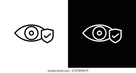 Icono de seguro de visión. Objeto aislado sobre un fondo blanco y negro.