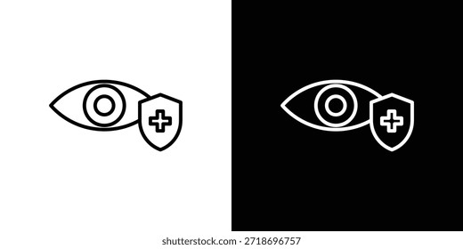 Elemento de logotipo de icono de seguro de visión. Ilustración vectorial. EPS10