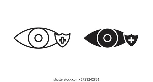 Vision insurance icon outline and solid vector sign, linear pictograms