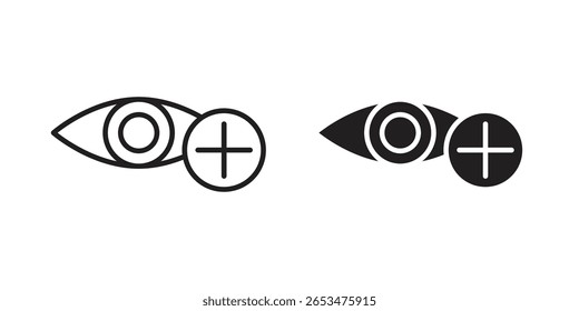 Vision insurance icon, outline vector sign, linear and solid style pictogram isolated on white.