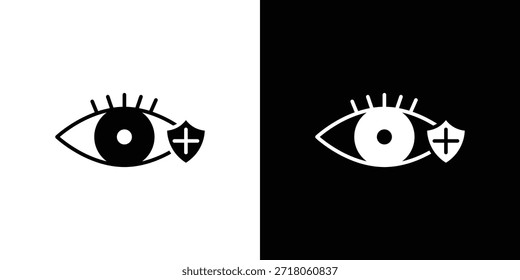 Icono de seguro de visión. Pictograma simple de alta calidad. Estilo sólido moderno