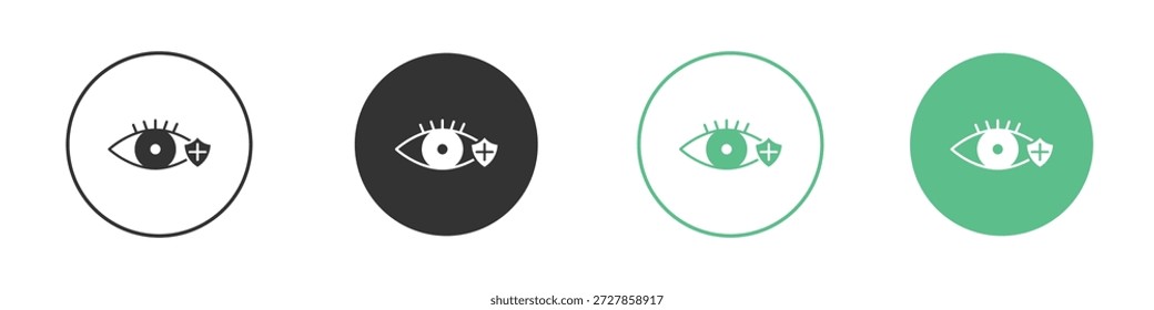 El icono del seguro de la visión en estilo sólido se puede utilizar para el Web, móvil, ui