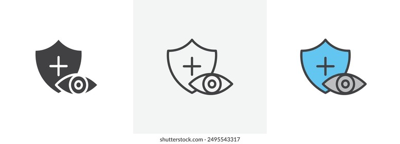 Vision insurance icon symbol collection on white background.