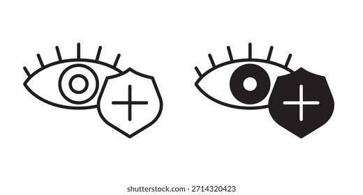 Vision Versicherung Symbol in Dünn linear und flach Stil. Zeichen- und Symbolsatz