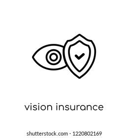 Vision Insurance Icon. Trendy Modern Flat Linear Vector Vision Insurance Icon On White Background From Thin Line Insurance Collection, Editable Outline Stroke Vector Illustration