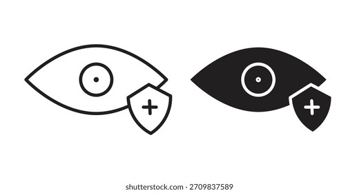 Vision Versicherung Symbol Vektor moderne Wohnung und Strich Designs