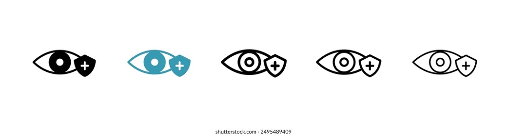 Vision insurance line icon vector set.