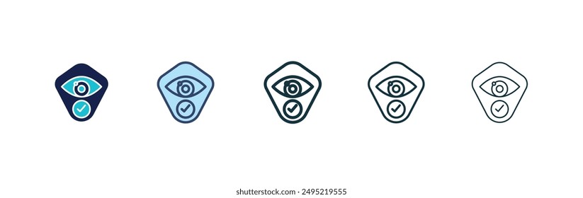Vision insurance vector icon set black filled and outlined style.