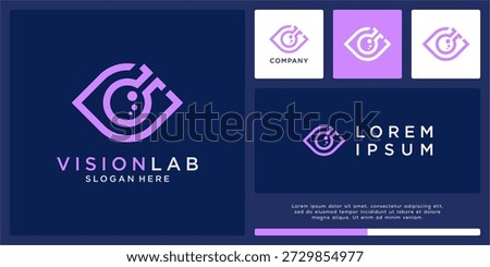 Vision lab logo design with abstract eye.
