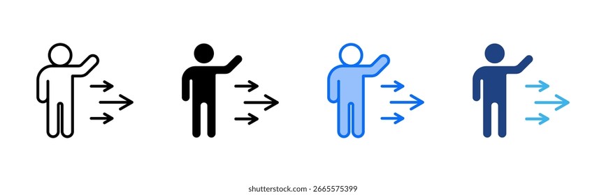 Ícone Líder da visão define coleção de vários estilos