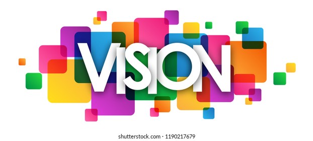 Vision Letters Banner On Colorful Squares Stock Vector (royalty Free 