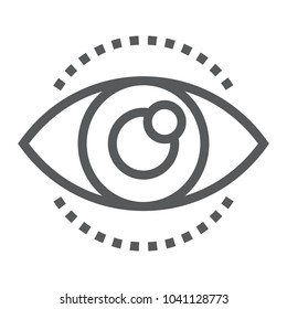 Vision line icon, development and business, eye sign vector graphics, a linear pattern on a white background, eps 10.