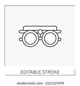  Vision line icon. Glasses checking eyesight. Ophthalmology Examination.Ophthalmology concept. Isolated vector illustration. Editable stroke