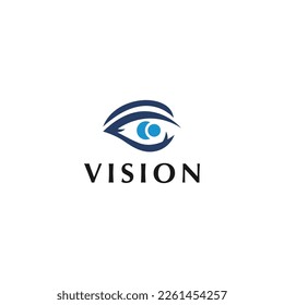Concepto del logotipo de la visión. Plantilla de diseño de iconos de línea plana.